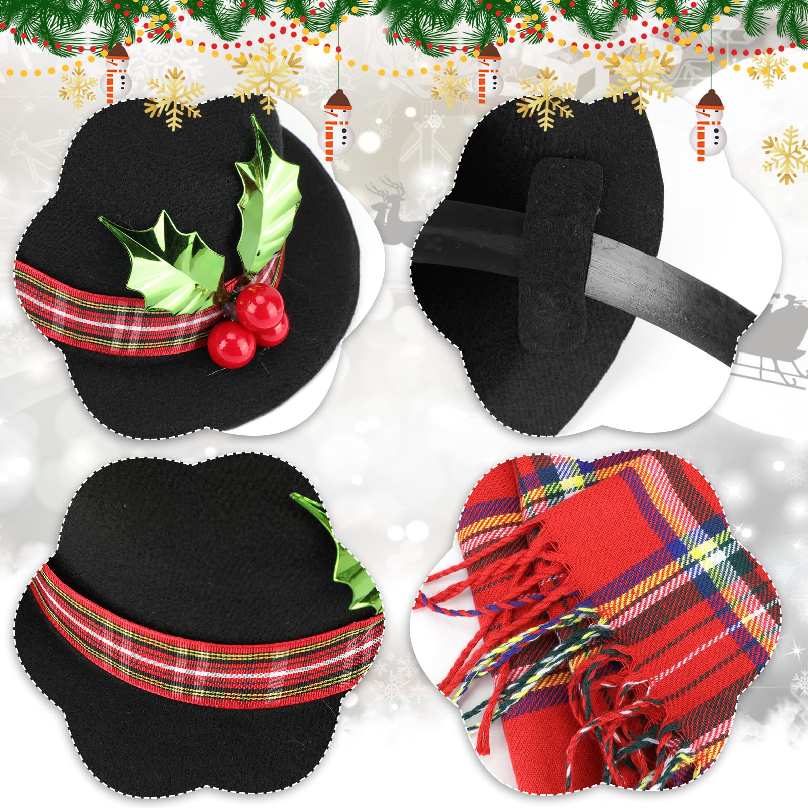 howaf-schneemann-kost-mset-haarreif-schal-nase-handschuhe-weihnachten image 4