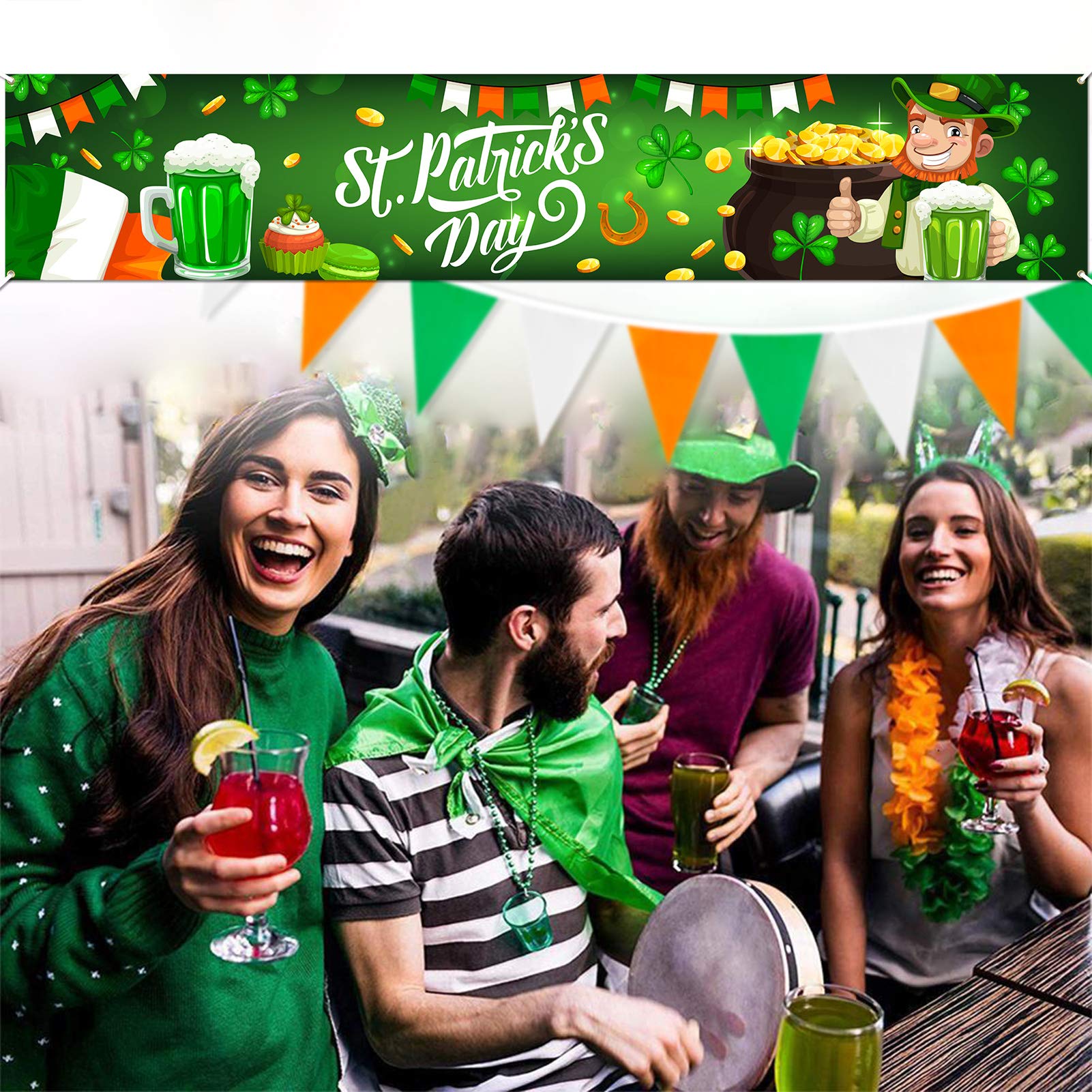 howaf-st-patricks-day-banner-stoff-210x40cm-kleeblatt-gr-n image 4