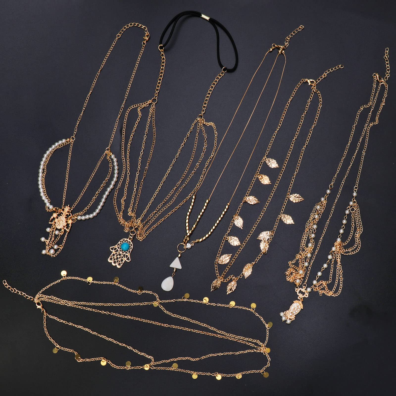 howaf-festival-haarschmuck-kopfkette-gold-set-mit-tattoos image 5