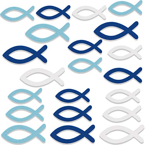 howaf-holz-fische-streudeko-blau-wei-180-stk-taufe-kommunion image 8