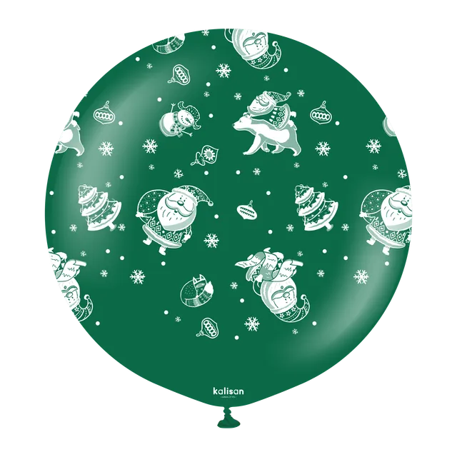 kalisan-new-year-santa-claus-luftballon-24-zoll-dark-green-1-stk image 1