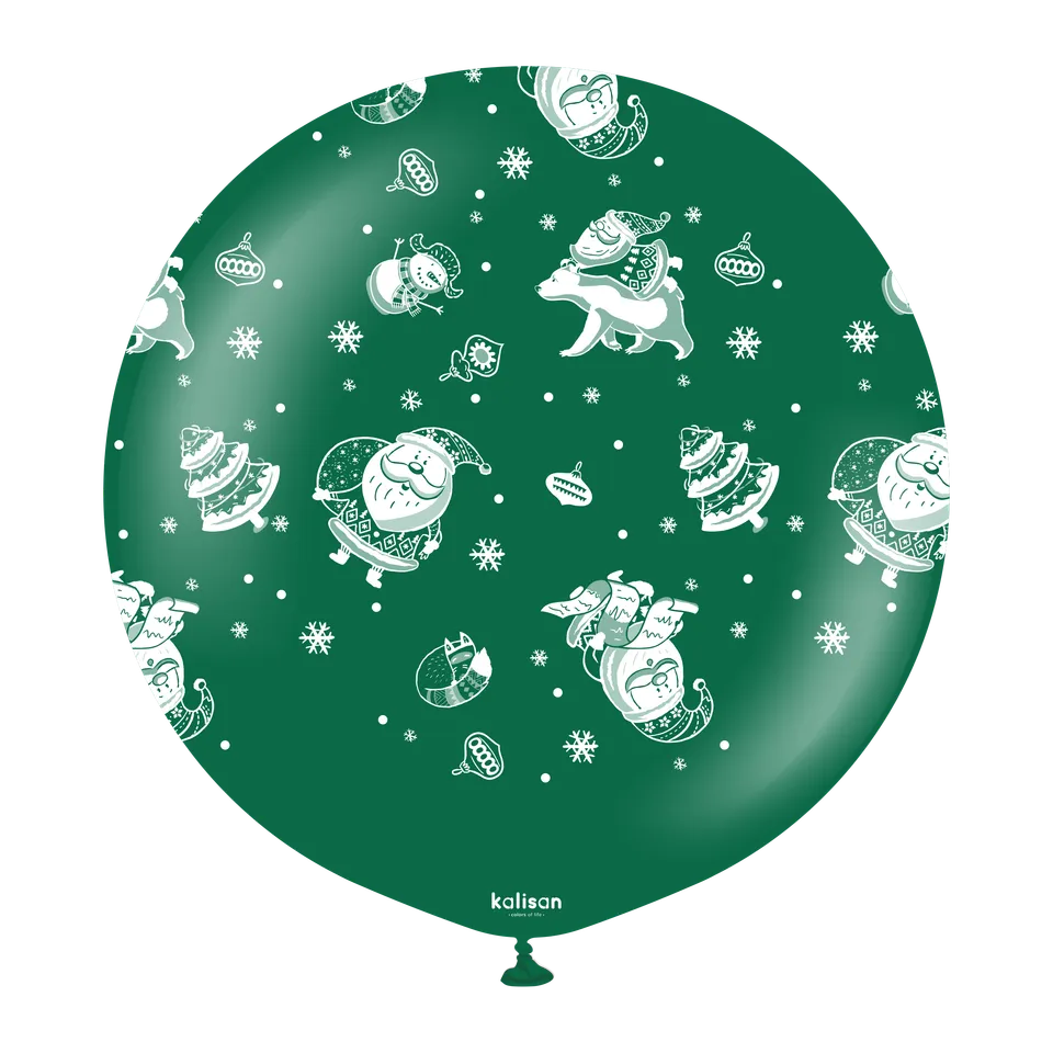 kalisan-new-year-santa-claus-luftballon-24-zoll-dark-green-1-stk image 1