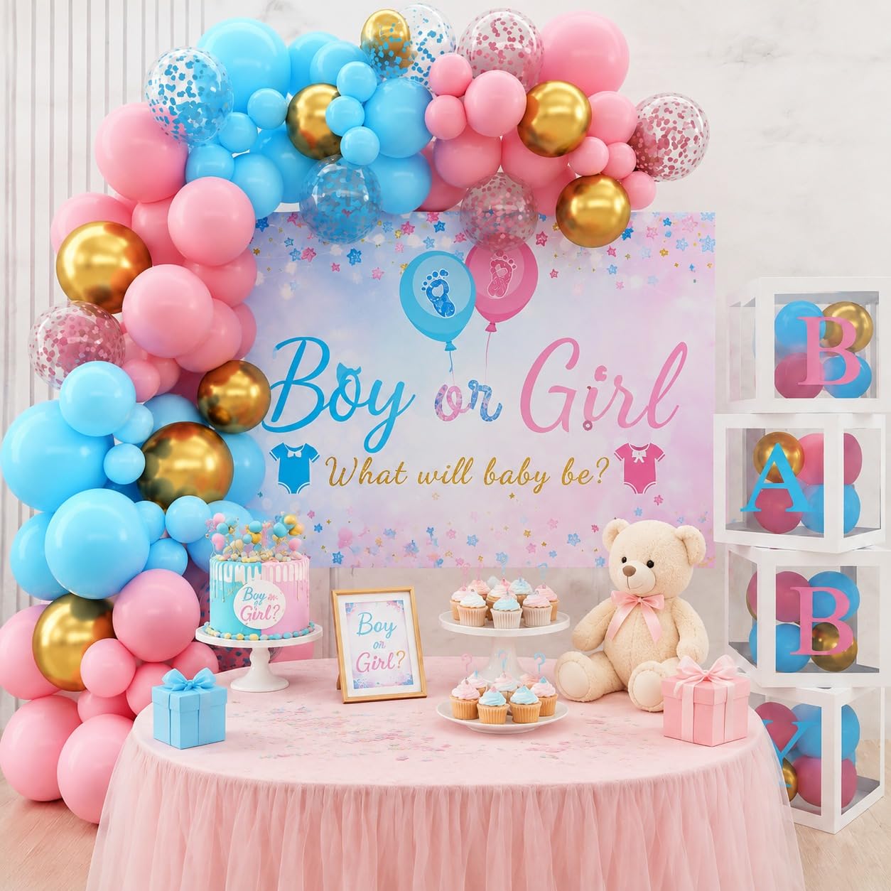 qifu-gender-reveal-luftballons-blau-rosa-141-tlg-mit-boxen image 4