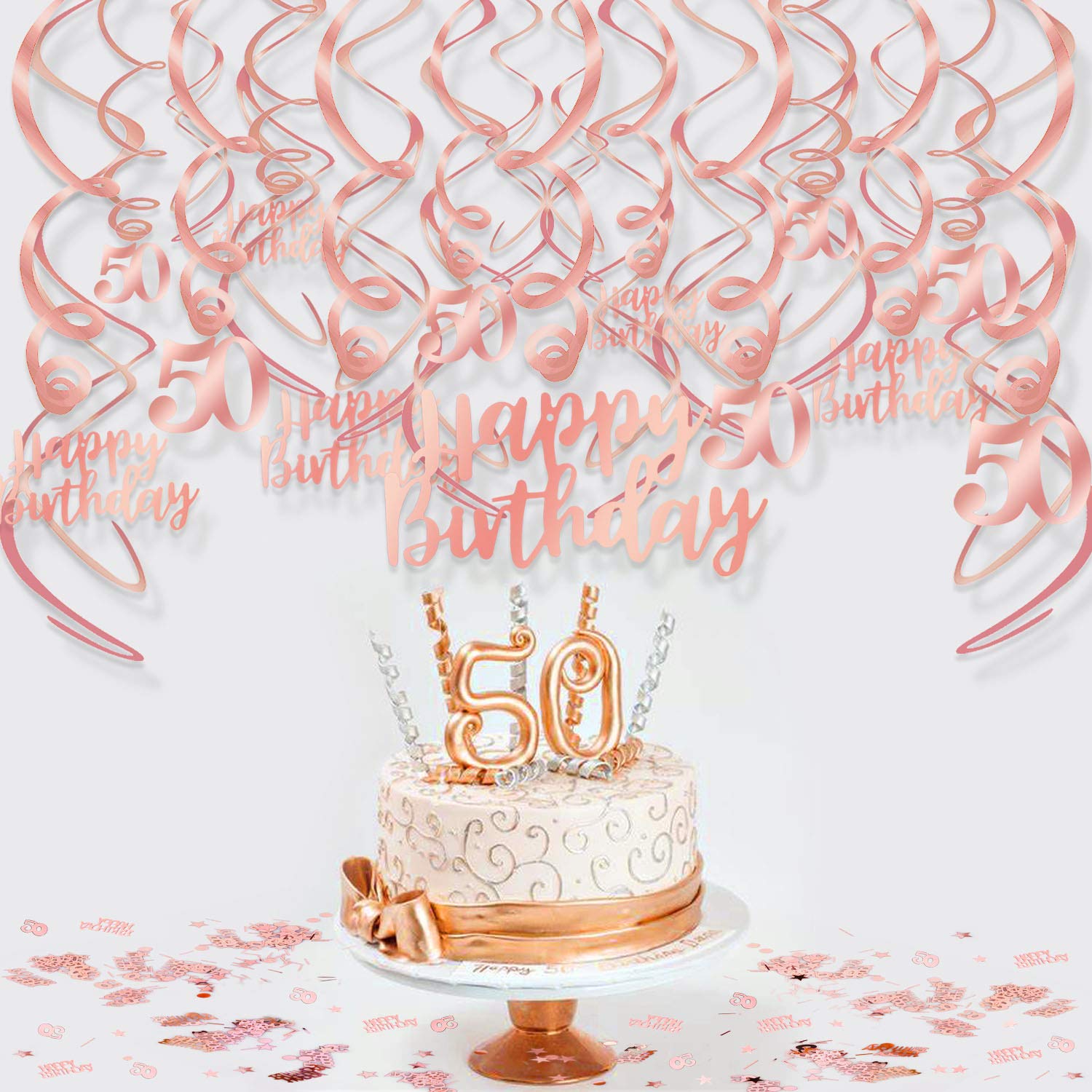 howaf-50-geburtstag-deko-ros-gold-h-ngewirbel-konfetti-50tlg image 4