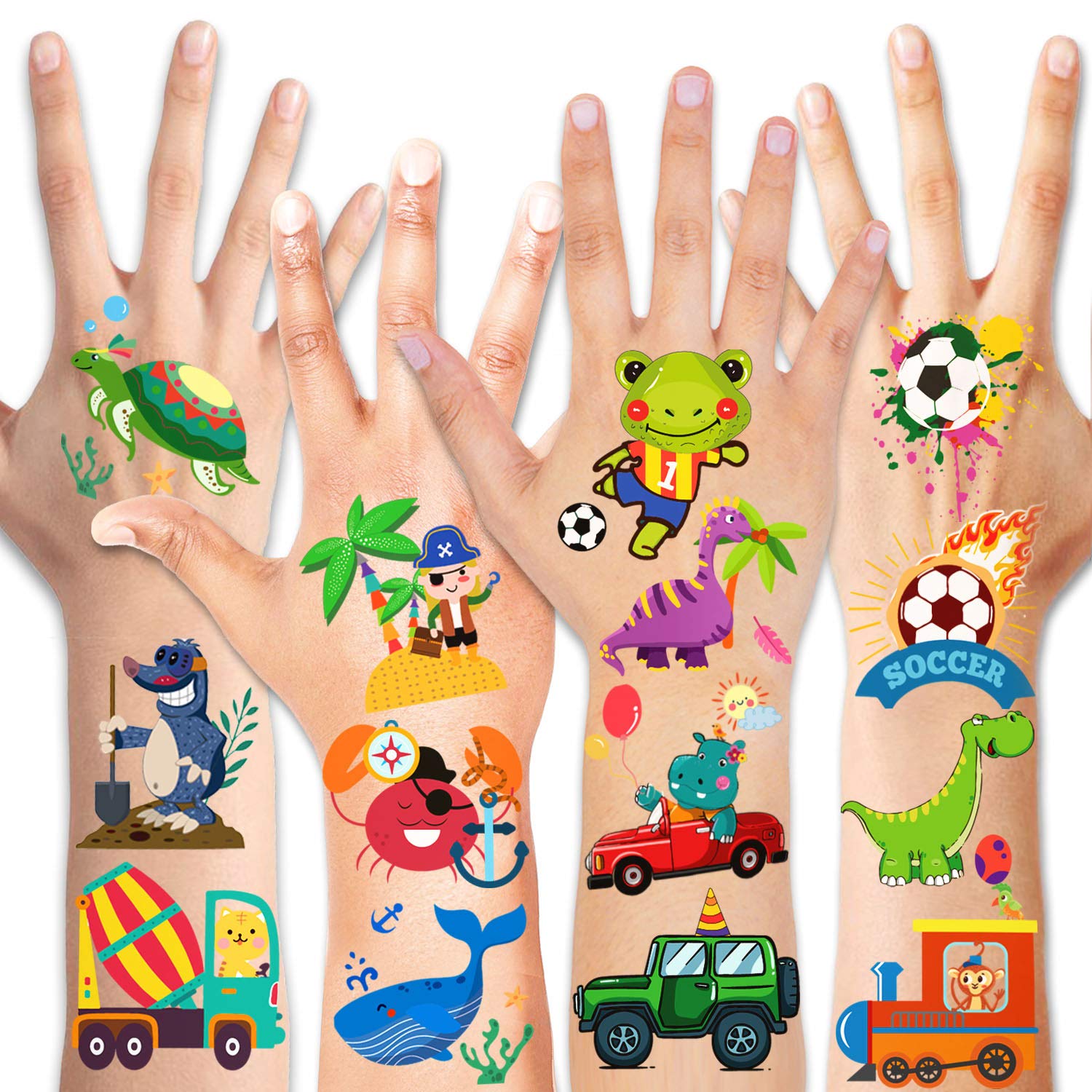 howaf-temporary-tattoos-kindertattoos-96er-set-mehrfarbig-piraten image 3