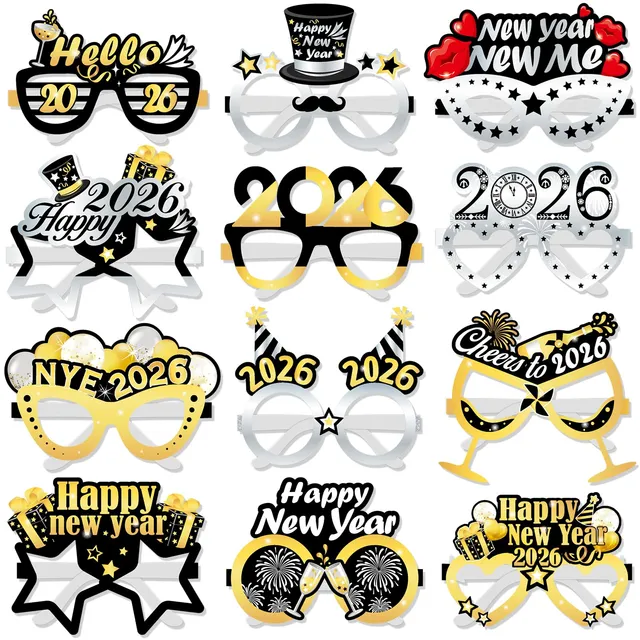 howaf-silvester-brille-2027-schwarz-gold-12-st-ck image 1