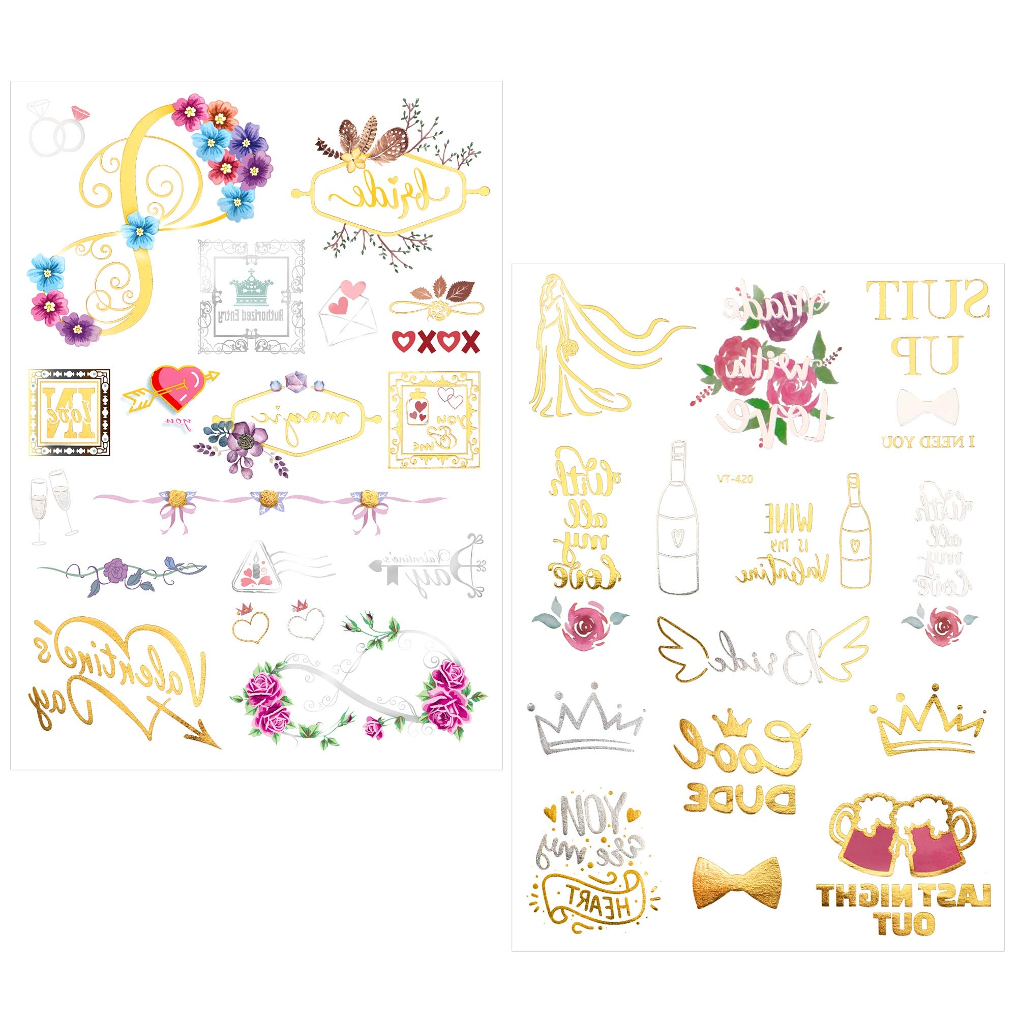 howaf-jga-tattoo-set-gold-134-st-ck-team-bride-hochzeit image 4