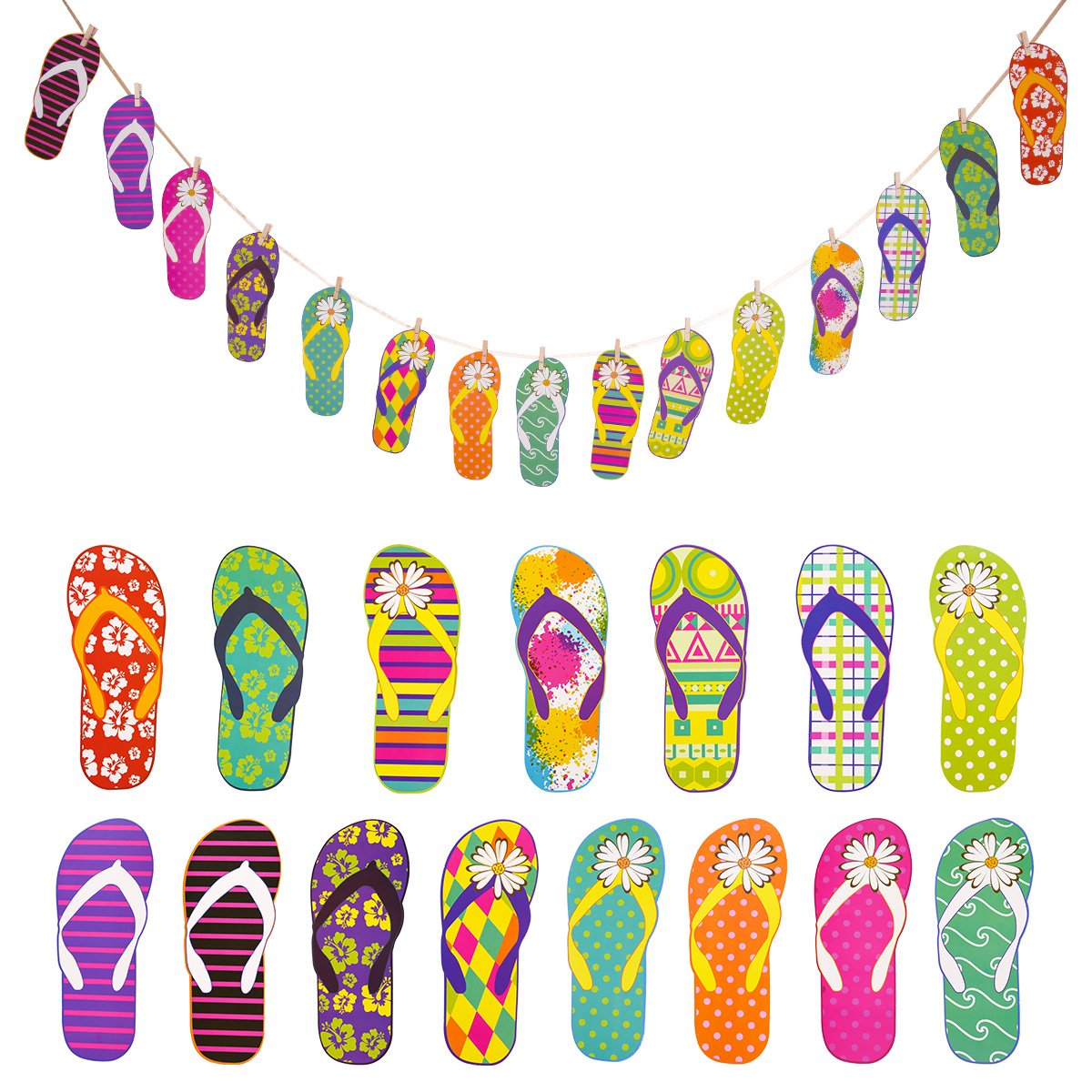 howaf-hawaii-flip-flops-girlande-banner-15-teilig-10-m image 1