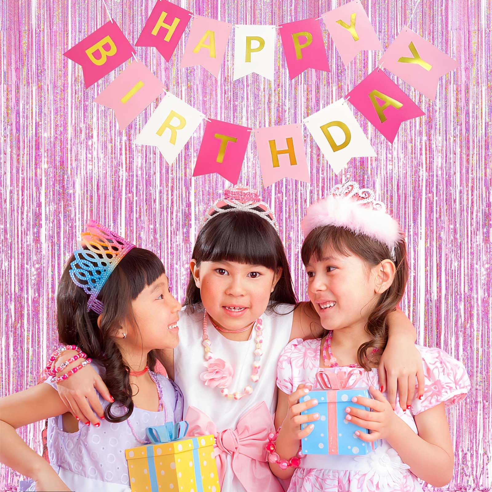 braveshine-lametta-vorhang-rosa-2-st-ck-1x2-5m-party image 5