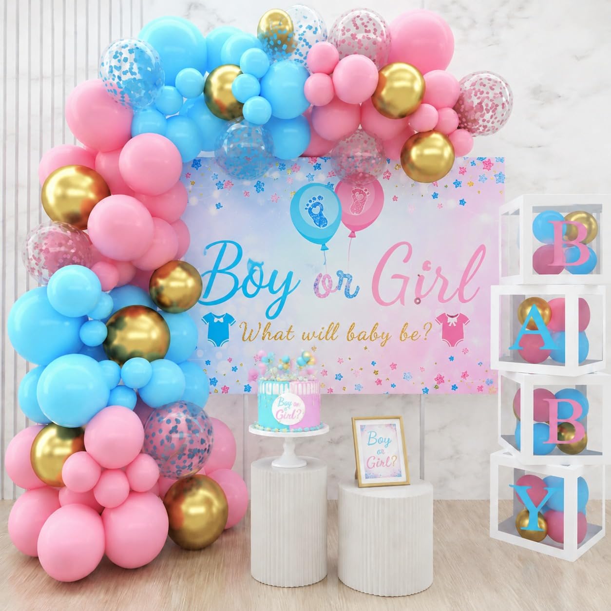 qifu-gender-reveal-luftballons-blau-rosa-141-tlg-mit-boxen image 3