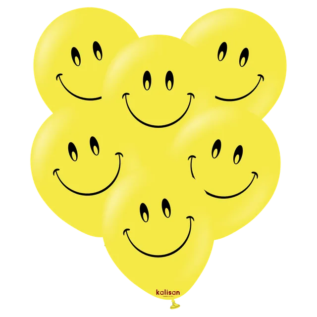 kalisan-party-theme-smiley-face-luftballons-25-st-ck-gelb image 1