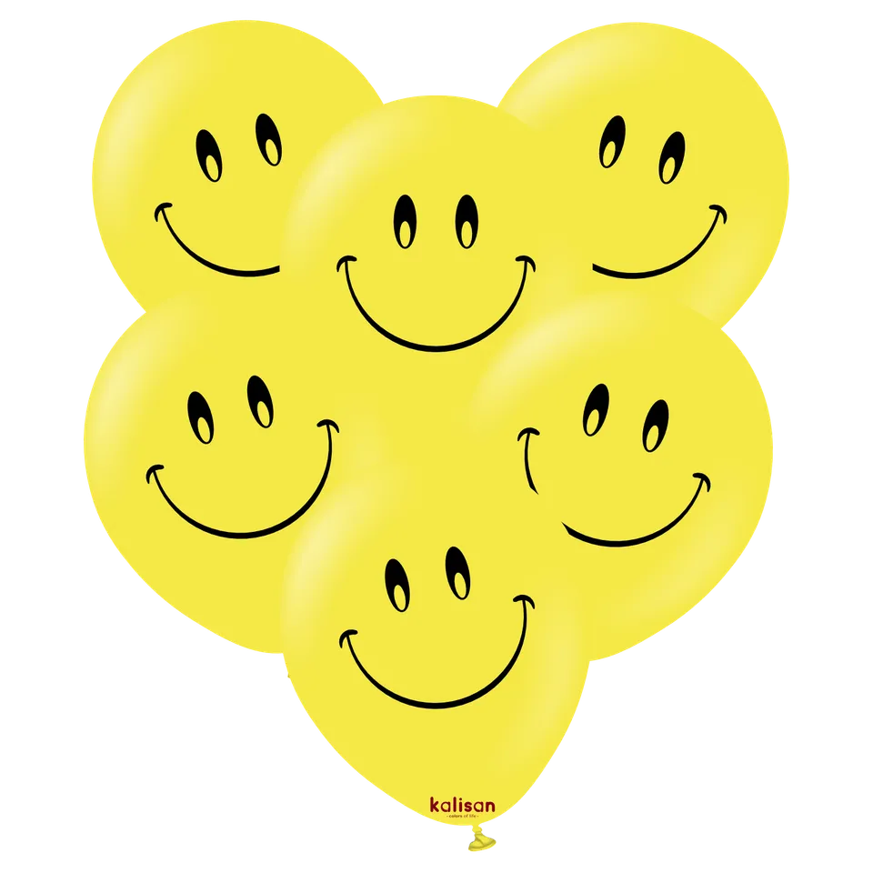 kalisan-party-theme-smiley-face-luftballons-25-st-ck-gelb image 1