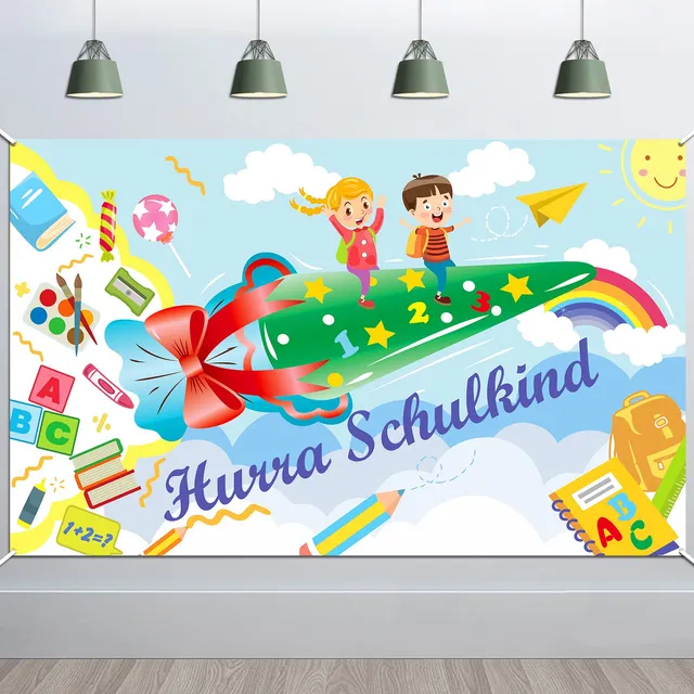 howaf-hurra-schulkind-banner-stoff-185x110cm-einschulung image 1