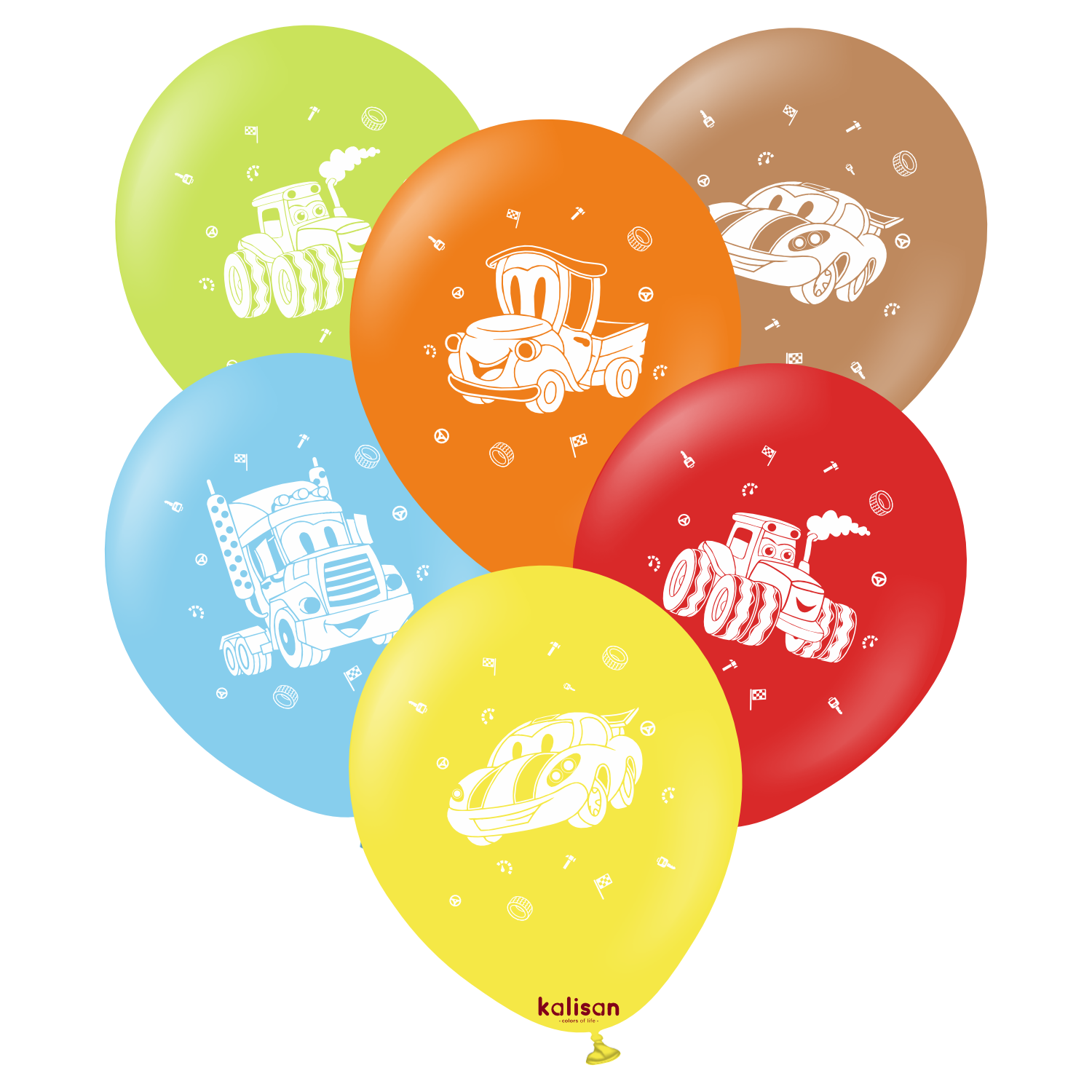 kalisan-party-theme-vehicles-luftballons-25-st-ck-bunt image 1