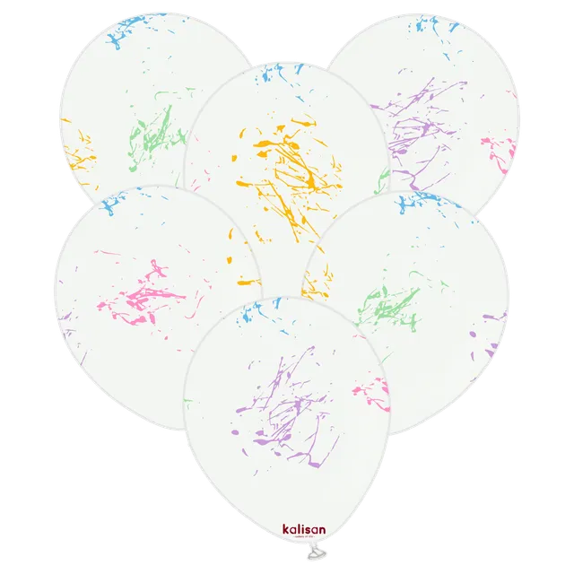 kalisan-party-theme-splatter-5-color-luftballons-25-st-ck-12-zoll image 1