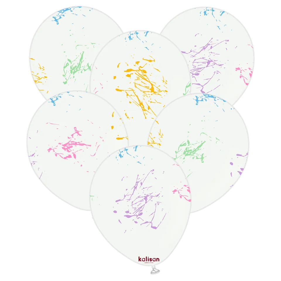kalisan-party-theme-splatter-5-color-luftballons-25-st-ck-12-zoll image 1