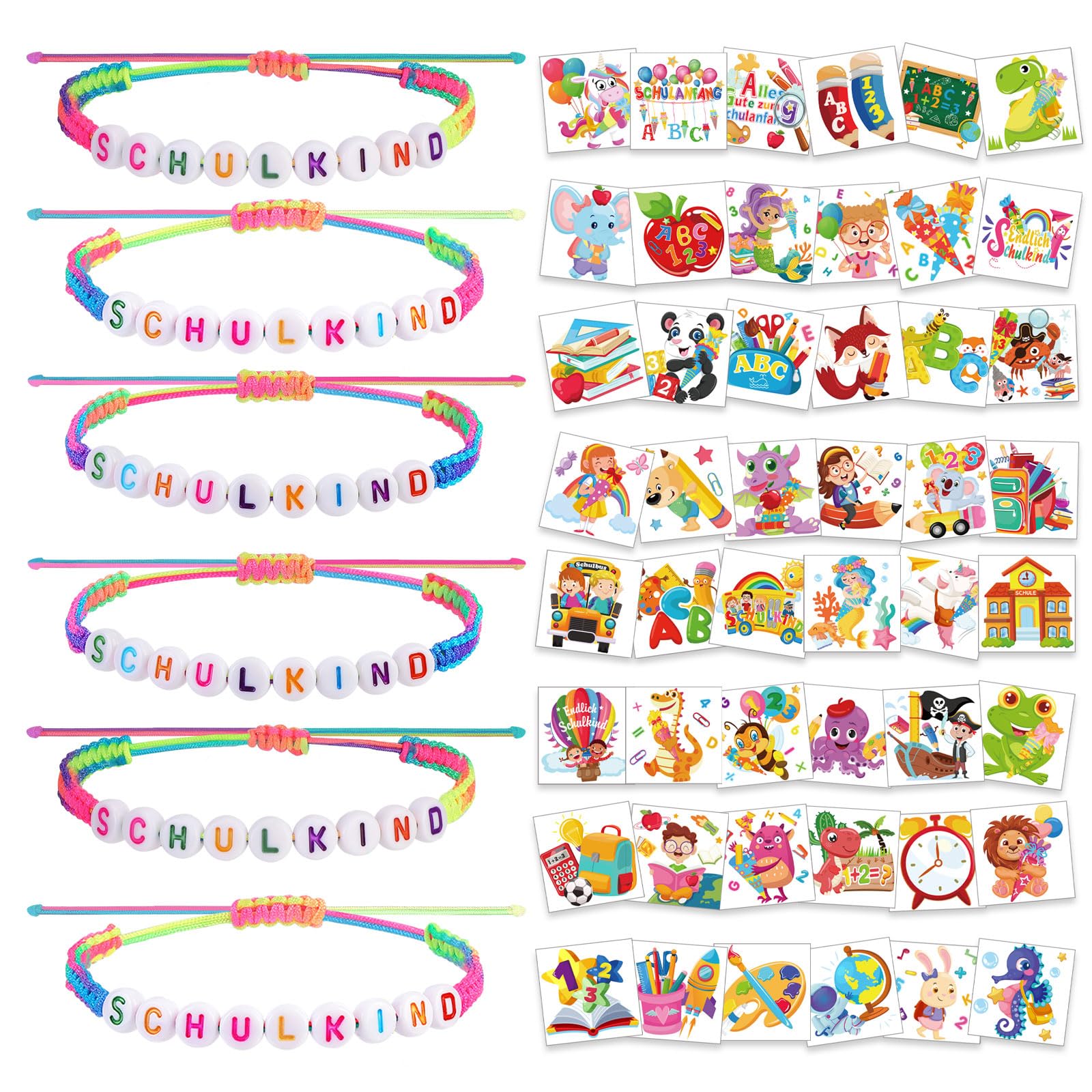howaf-endlich-schulkind-armband-tattoos-set-54-teilig image 2
