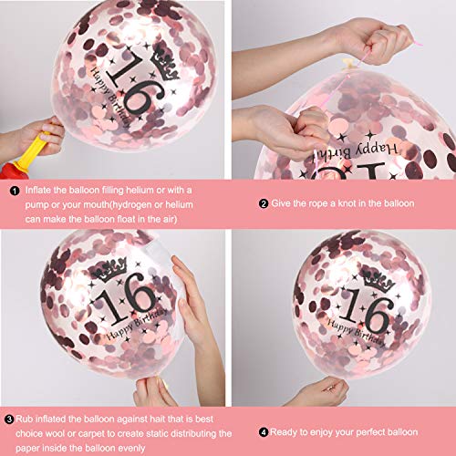 howaf-sweet-16-geburtstag-deko-ballon-set-rosegold-16 image 8