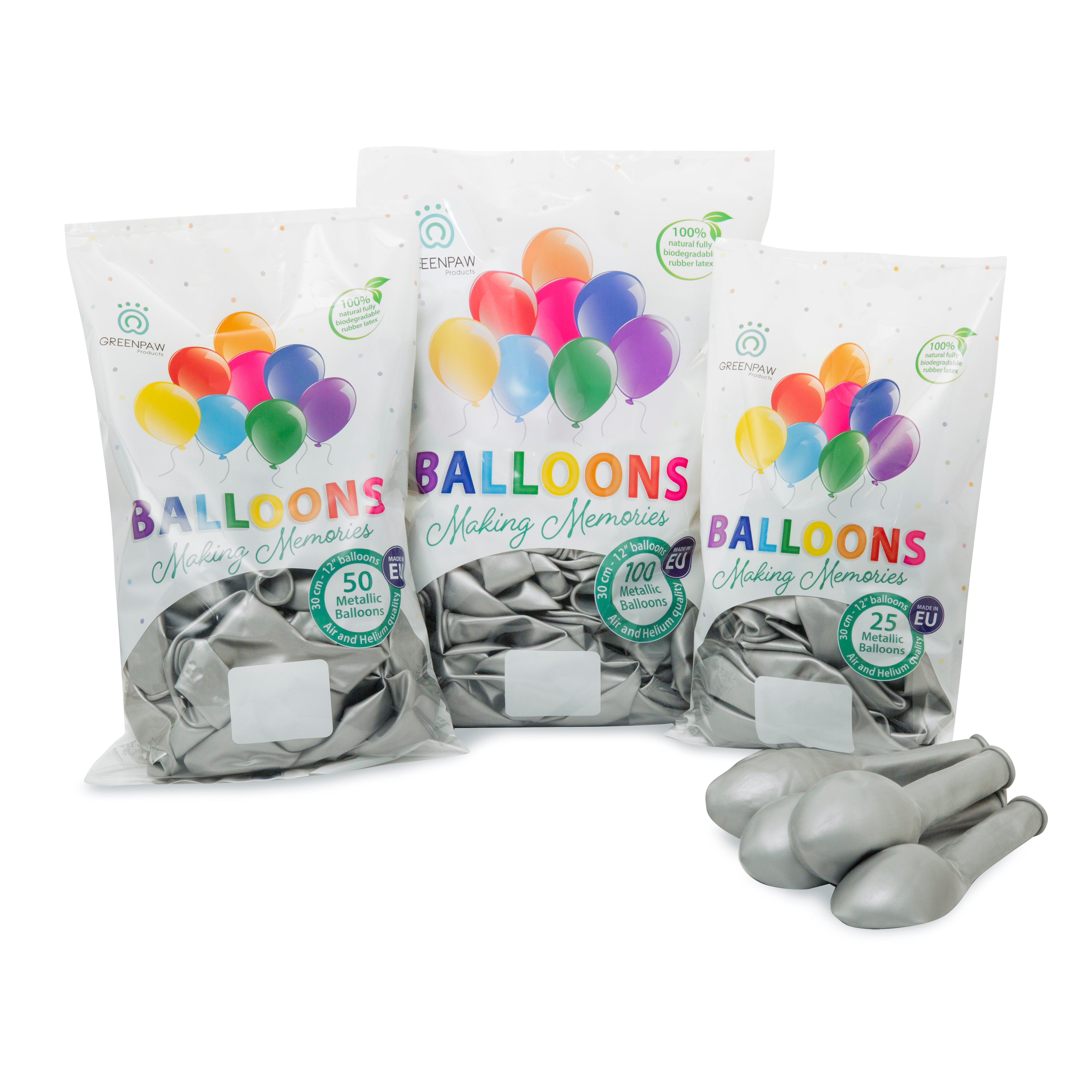 green-paw-metallic-balloons-luftballons-silber-50-st-ck image 6