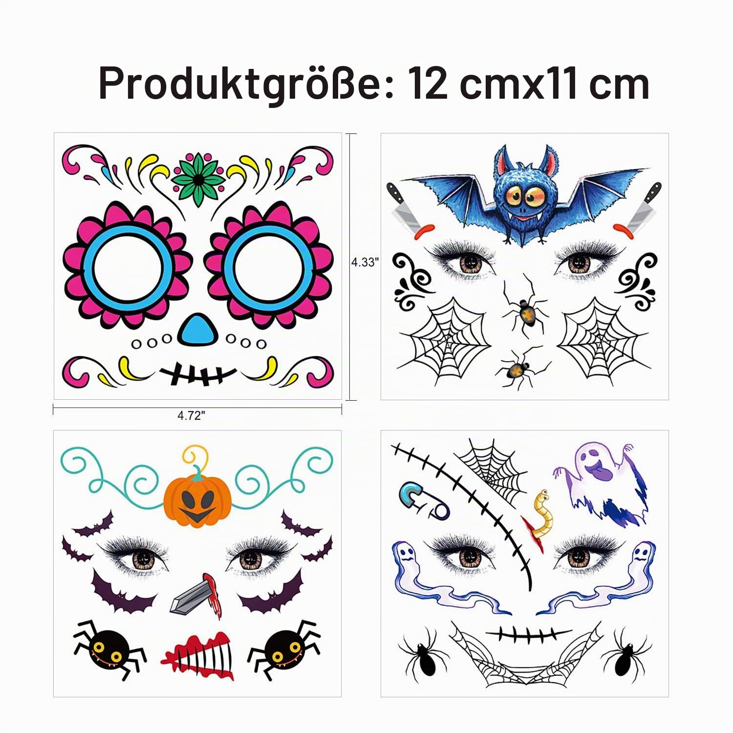 howaf-halloween-tattoos-gesicht-kinder-b-12-blatt-wasserdicht image 4