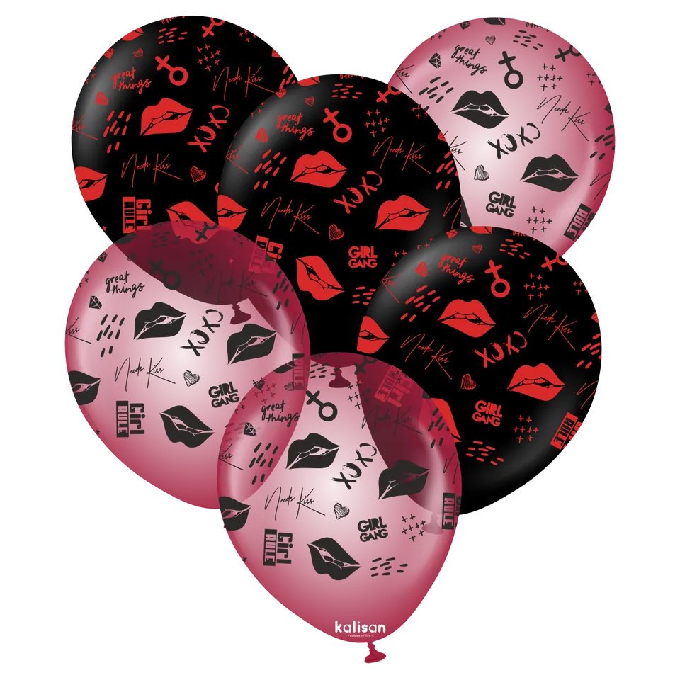 kalisan-celebration-fashion-xoxo-luftballons-12-zoll-25-st-ck-schwarz image 1