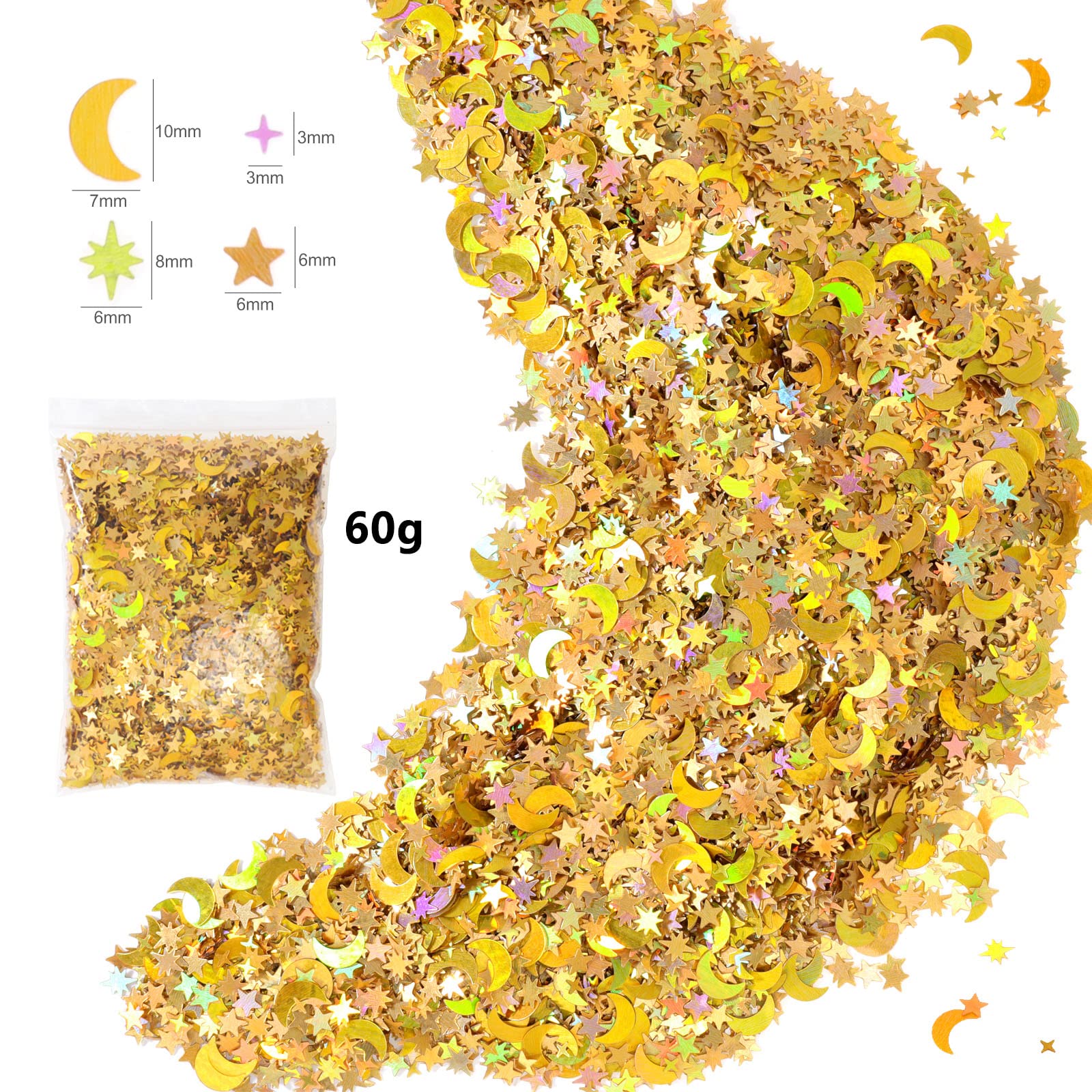 howaf-table-decorations-eid-konfetti-gold-sterne-mond-60g image 3