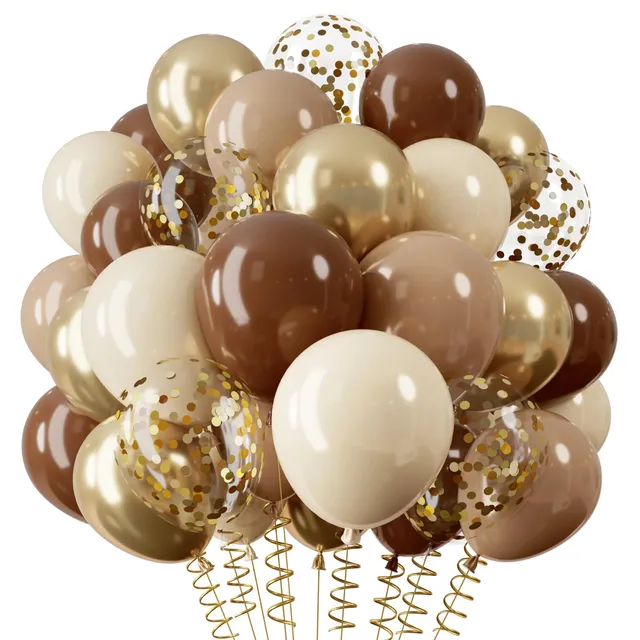 qifu-luftballons-braun-gold-36-st-ck-12-zoll-mit-konfetti image 1