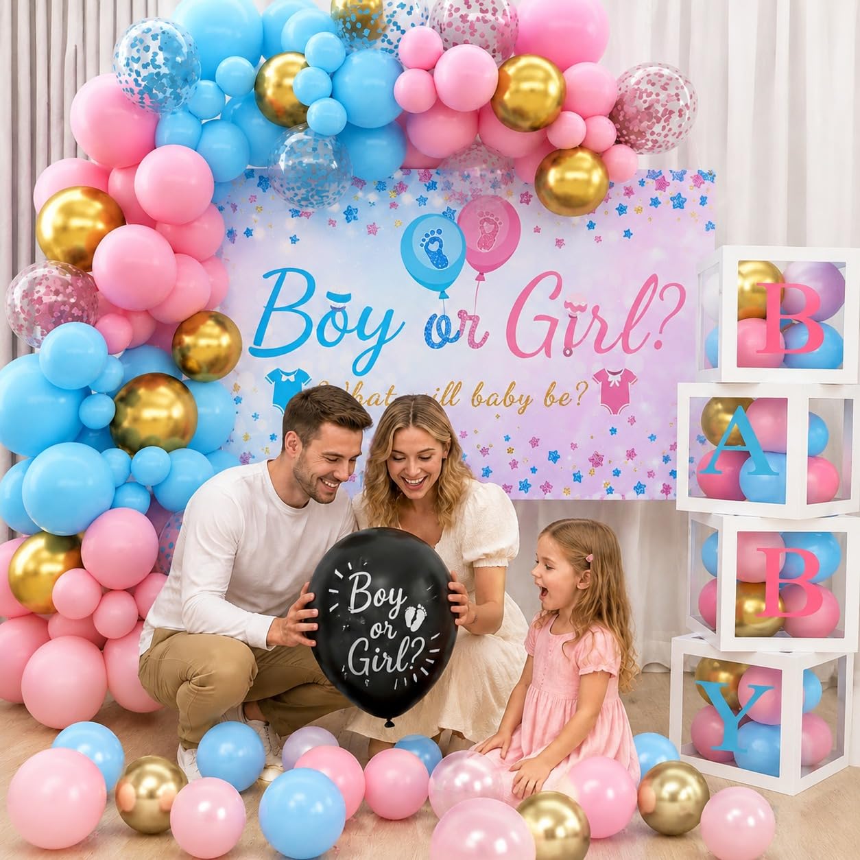 qifu-gender-reveal-luftballons-blau-rosa-141-tlg-mit-boxen image 5