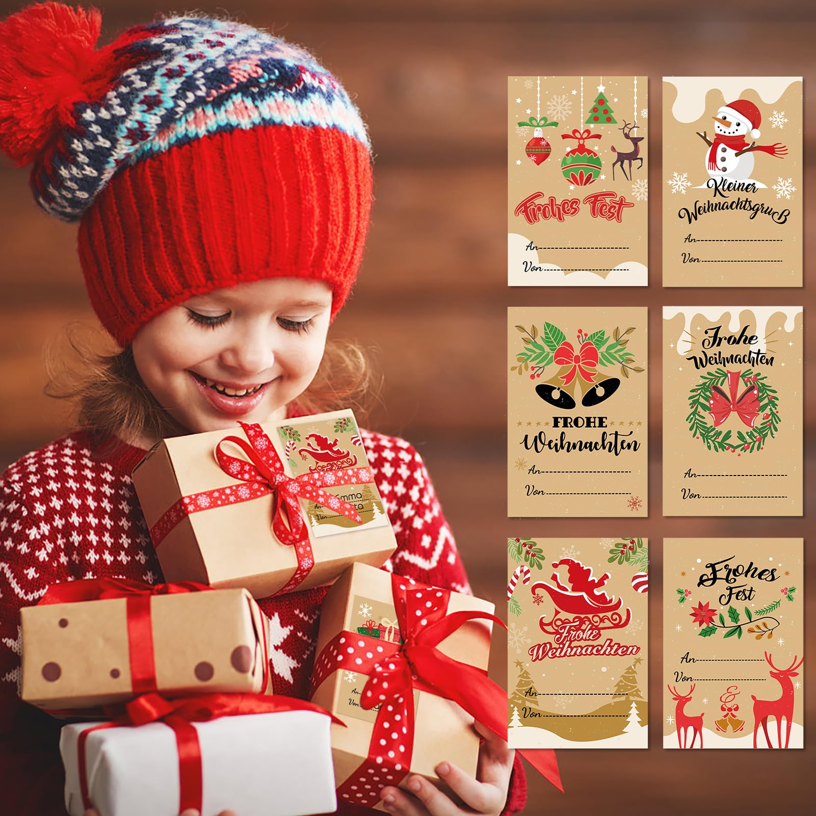 howaf-frohe-weihnachten-aufkleber-geschenketiketten-144-st-ck-beschreibbar image 3