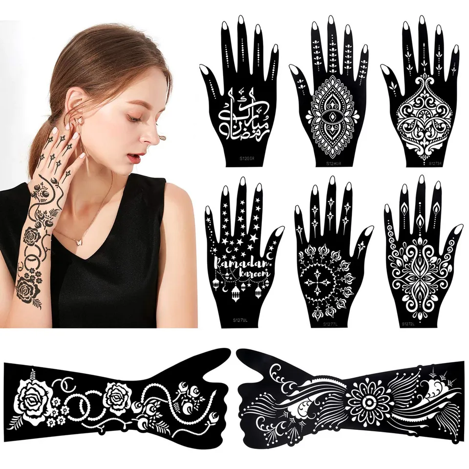 howaf-tattoo-schwarz-tempor-r-mandala-blume-8-blatt image 1