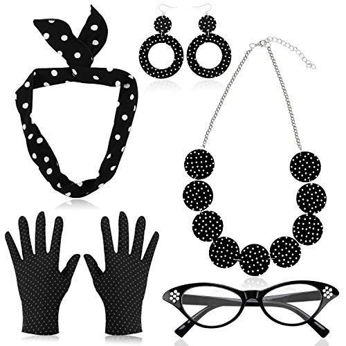 howaf-50er-jahre-accessoires-damen-rockabilly-set-schwarz-5-tlg image 8