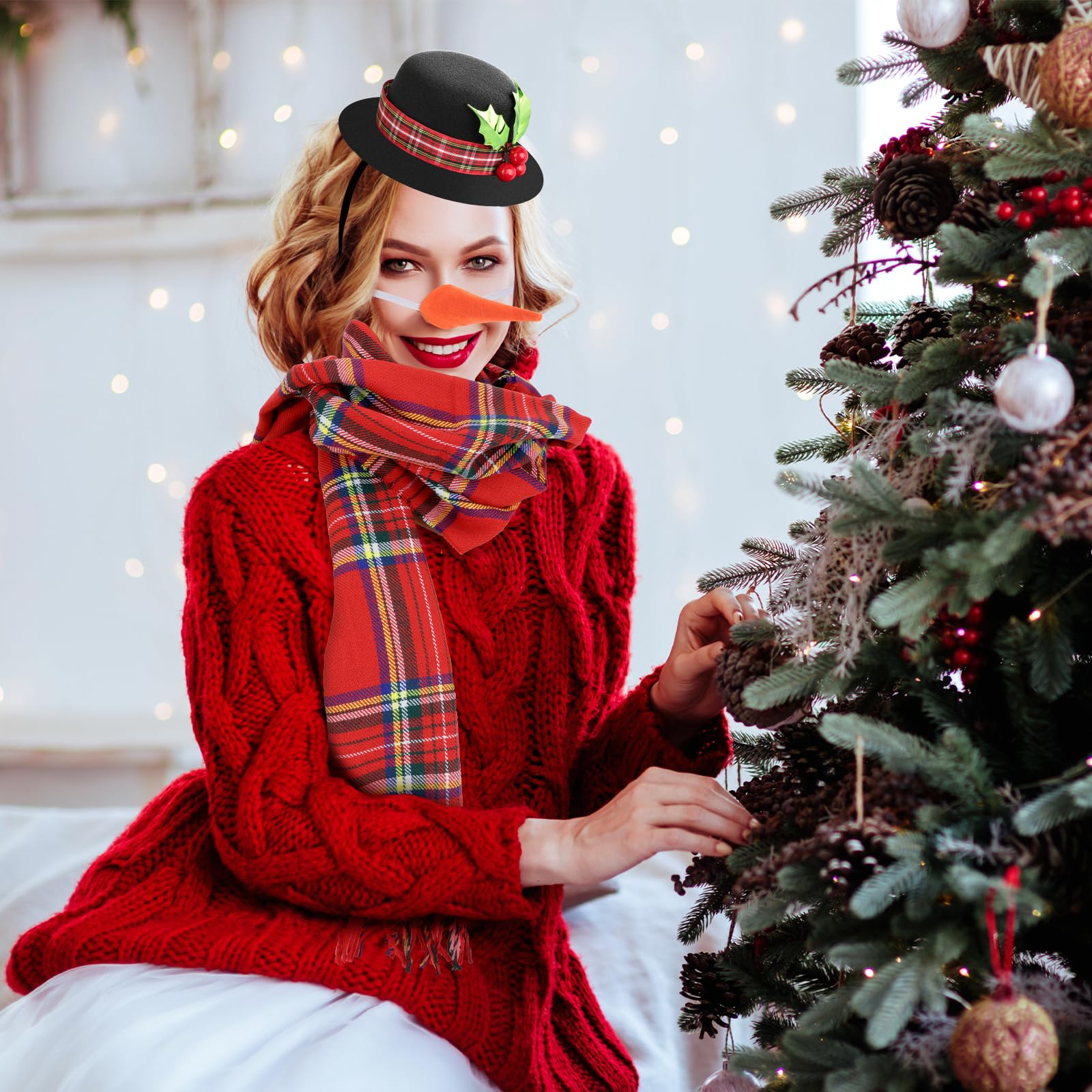howaf-schneemann-kost-mset-haarreif-schal-nase-handschuhe-weihnachten image 5