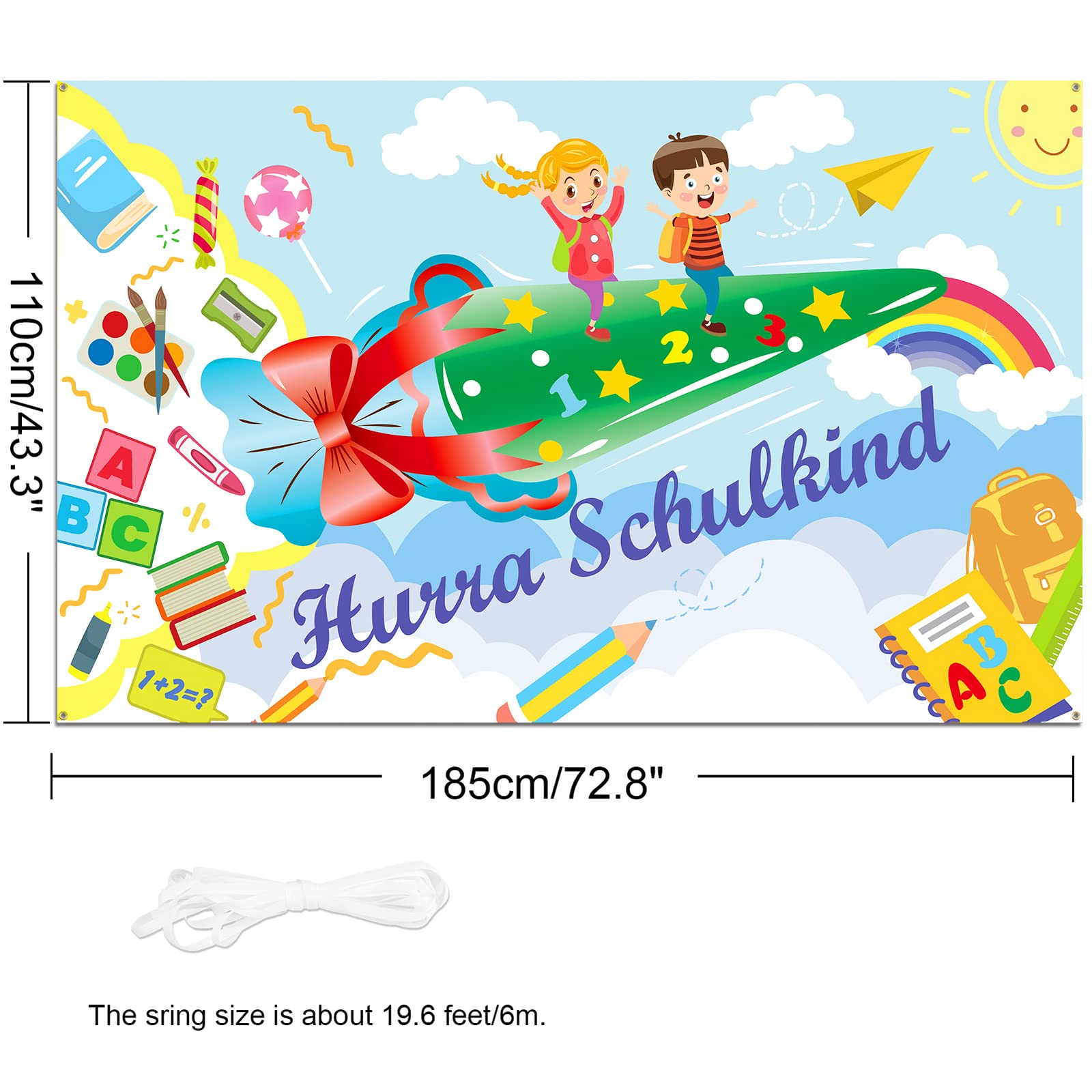 howaf-hurra-schulkind-banner-stoff-185x110cm-einschulung image 2