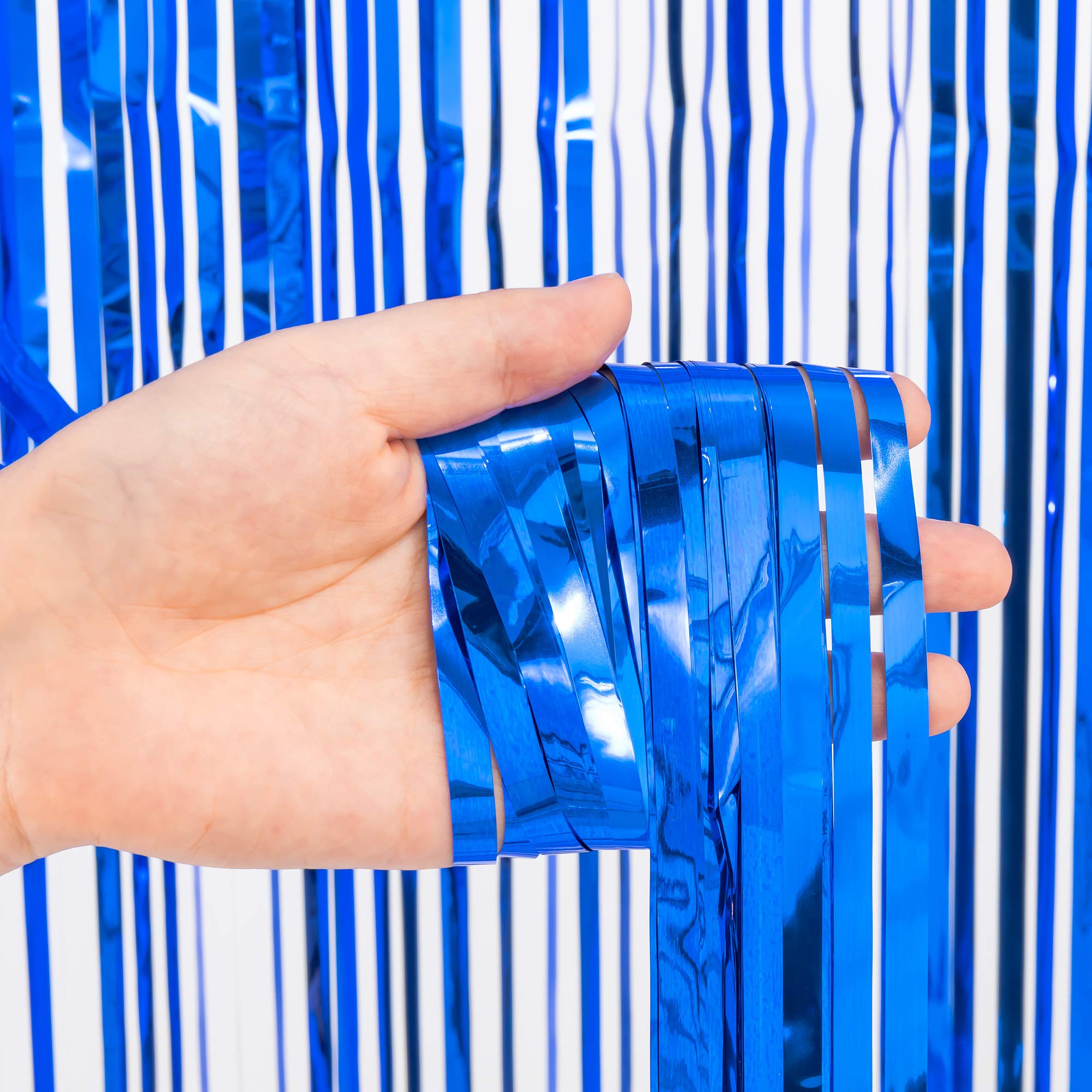 braveshine-lametta-folienvorhang-blau-2-st-ck-1x2-5m-party-fotohintergrund image 3