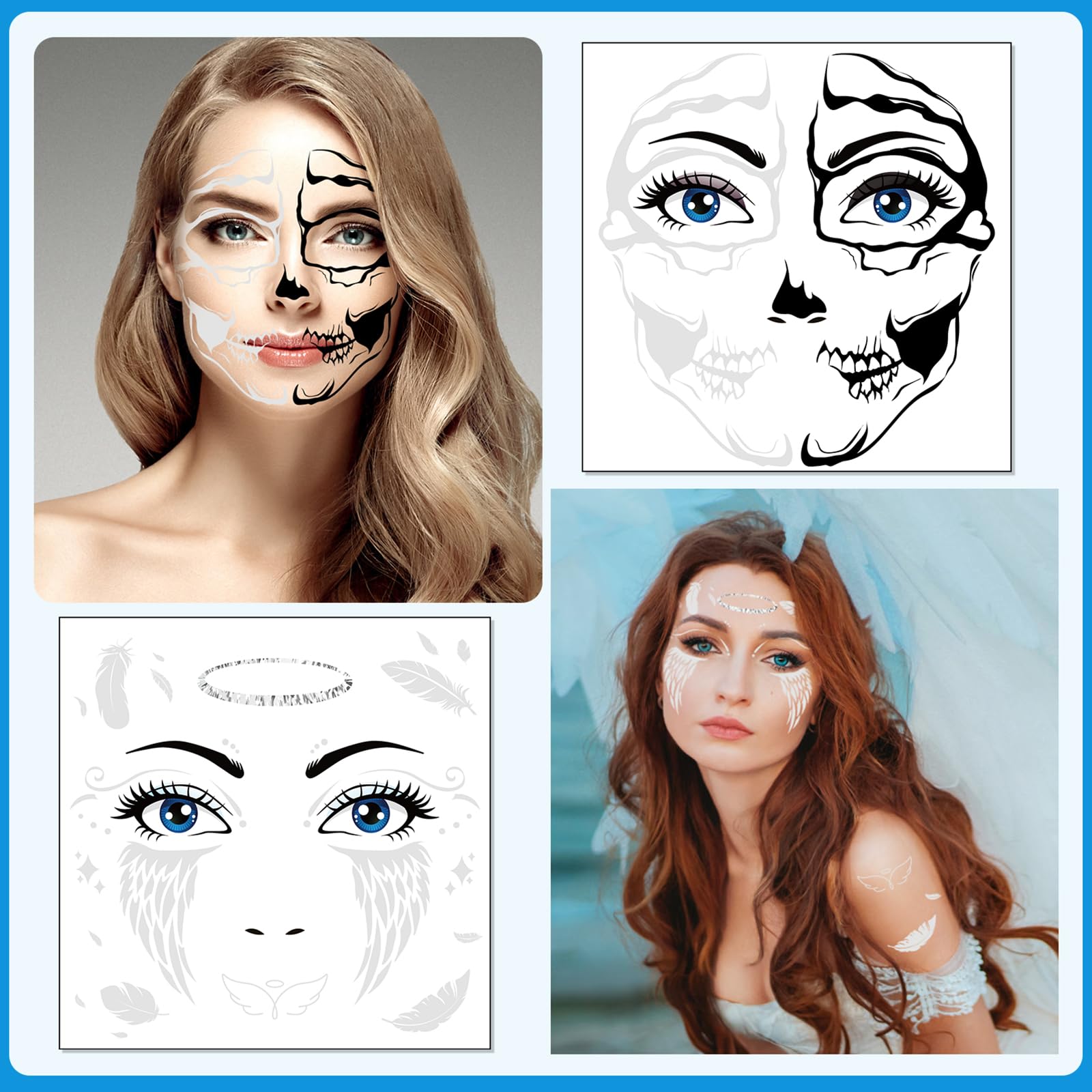 howaf-temporary-tattoos-dia-de-los-muertos-10-bl-tter-gesicht image 6