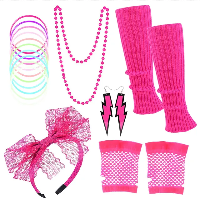 howaf-80er-jahre-kost-m-damen-neon-accessoires-set-mit-stirnband image 1