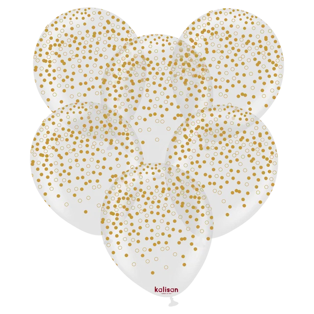 kalisan-party-theme-confetti-gold-luftballon-transparent-6-st-ck image 1