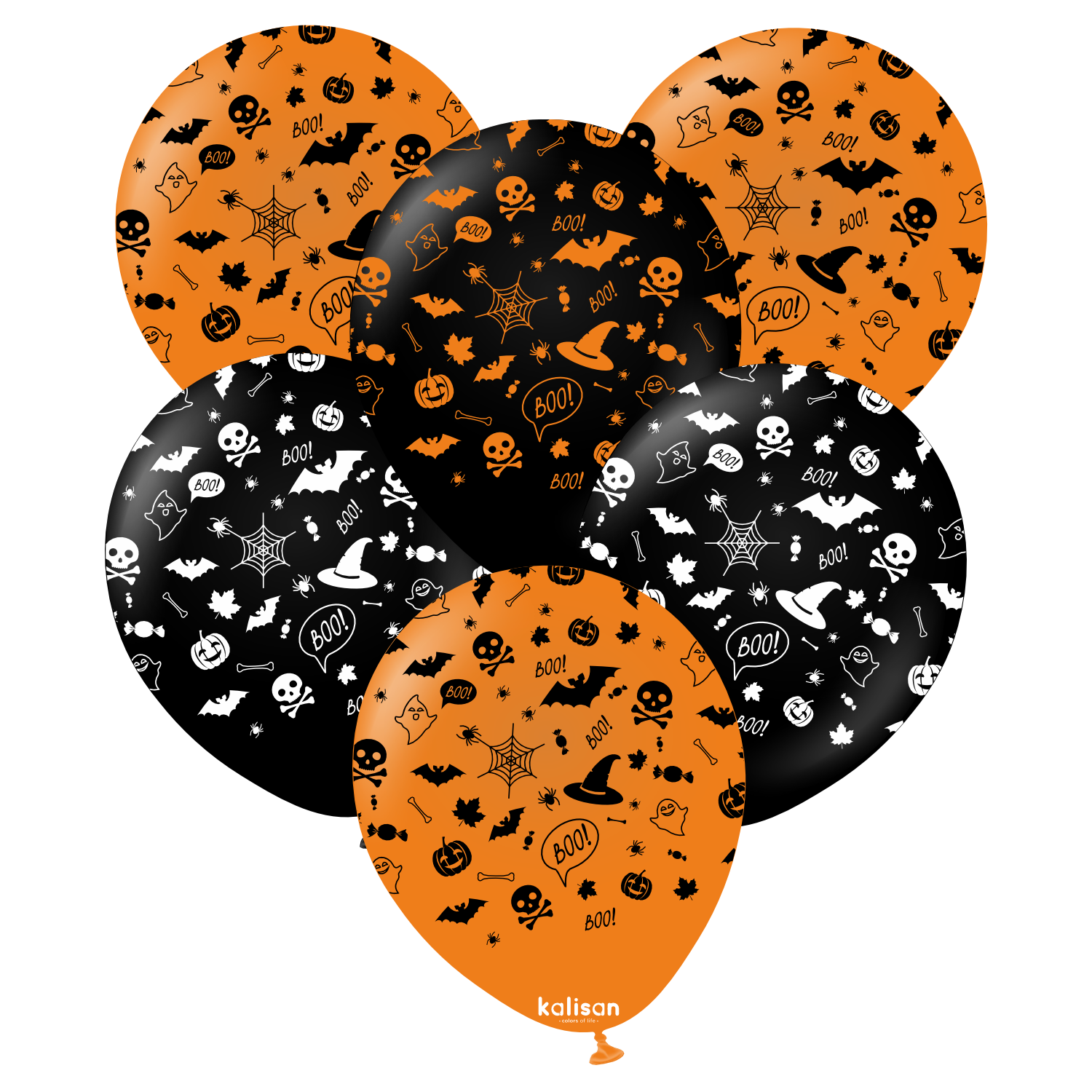 kalisan-halloween-festive-luftballons-25-st-ck-12-zoll-orange-schwarz image 1