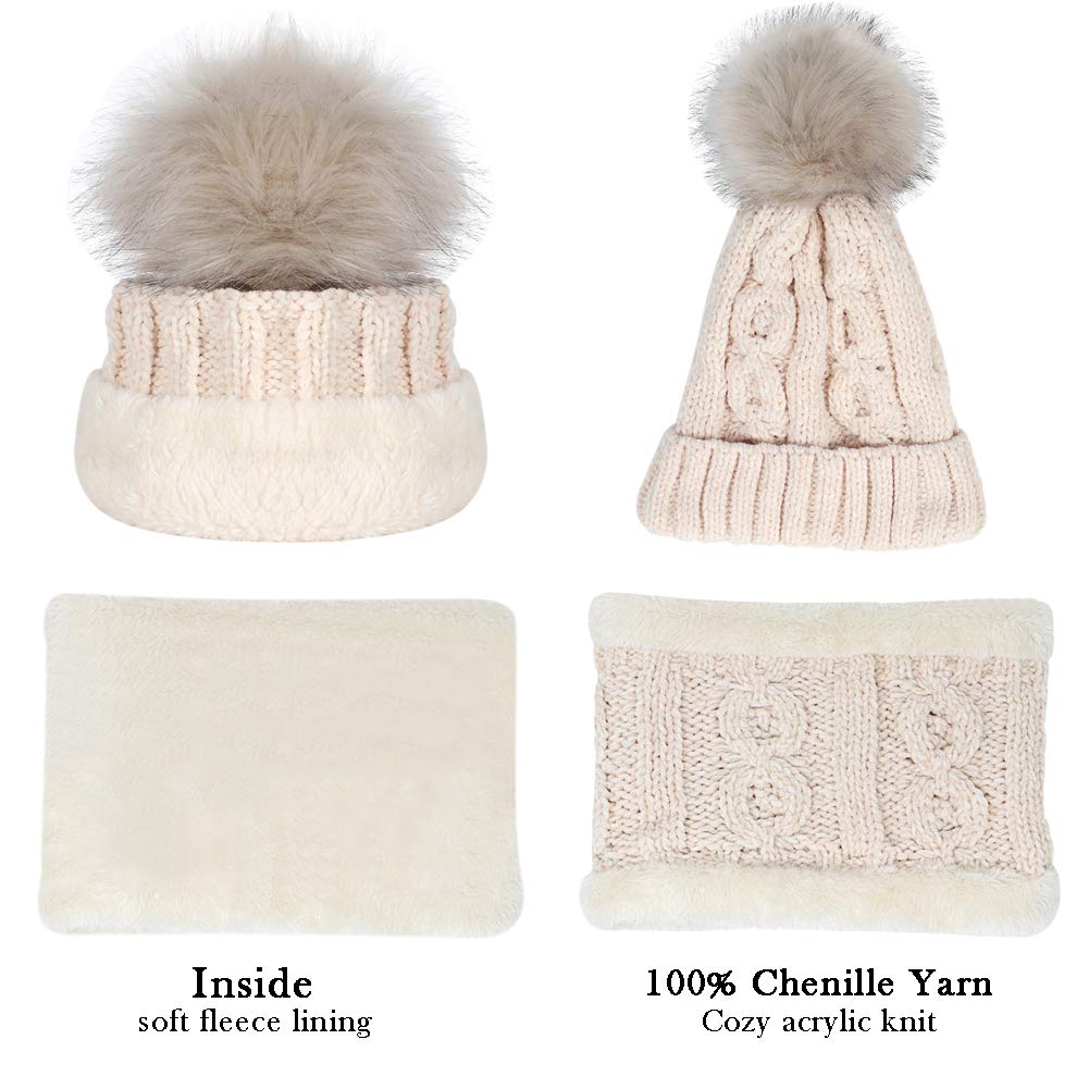 tacobear-strickm-tze-loop-set-beige-bommelm-tze-beanie image 7