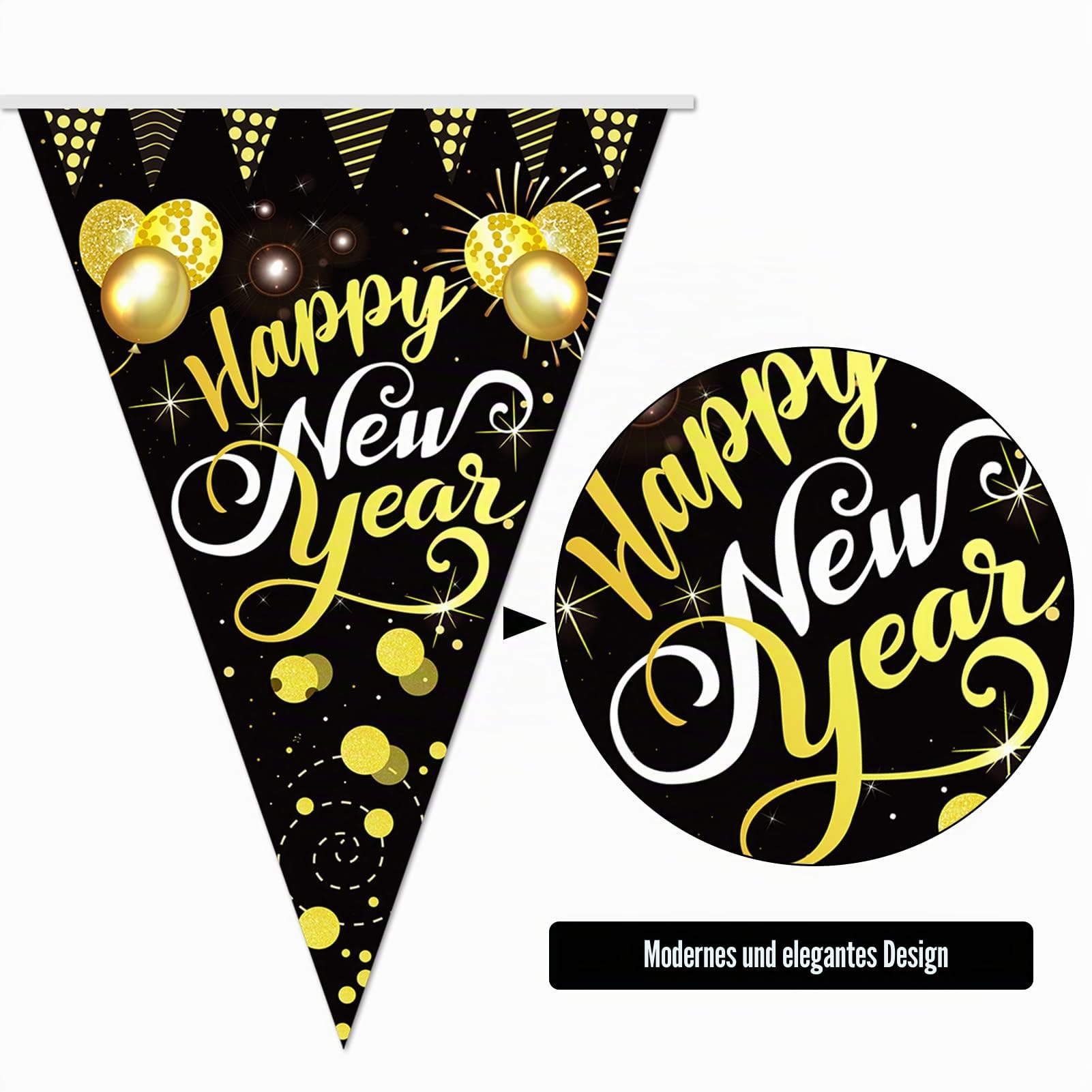 howaf-happy-new-year-girlande-schwarz-gold-16-fahnen image 3