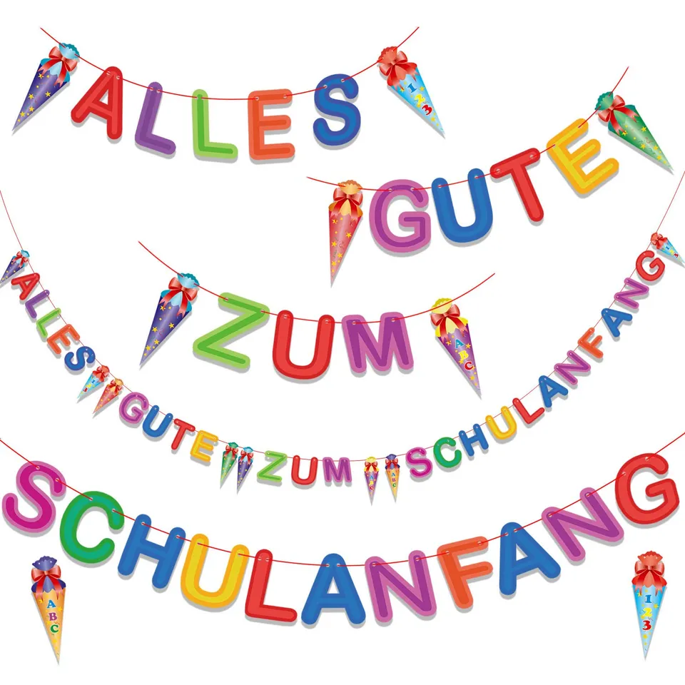 howaf-schulanfang-girlande-zuckert-ten-banner-rot-wei-papier image 1