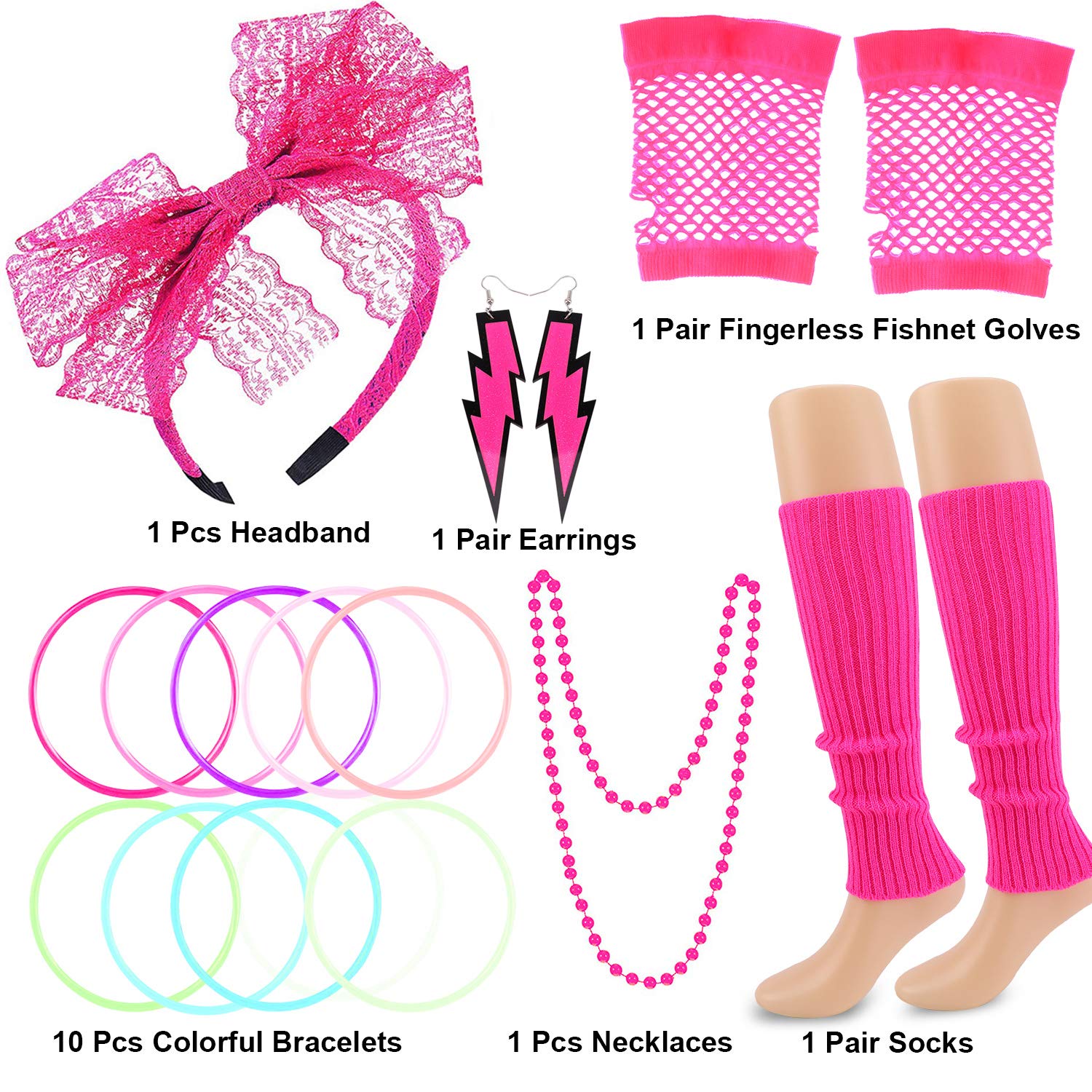 howaf-80er-jahre-kost-m-damen-neon-accessoires-set-mit-stirnband image 4