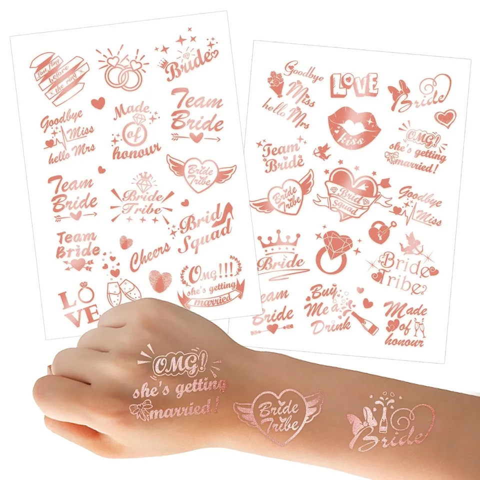 howaf-temporary-tattoos-jga-set-rose-gold-100-st-ck image 1
