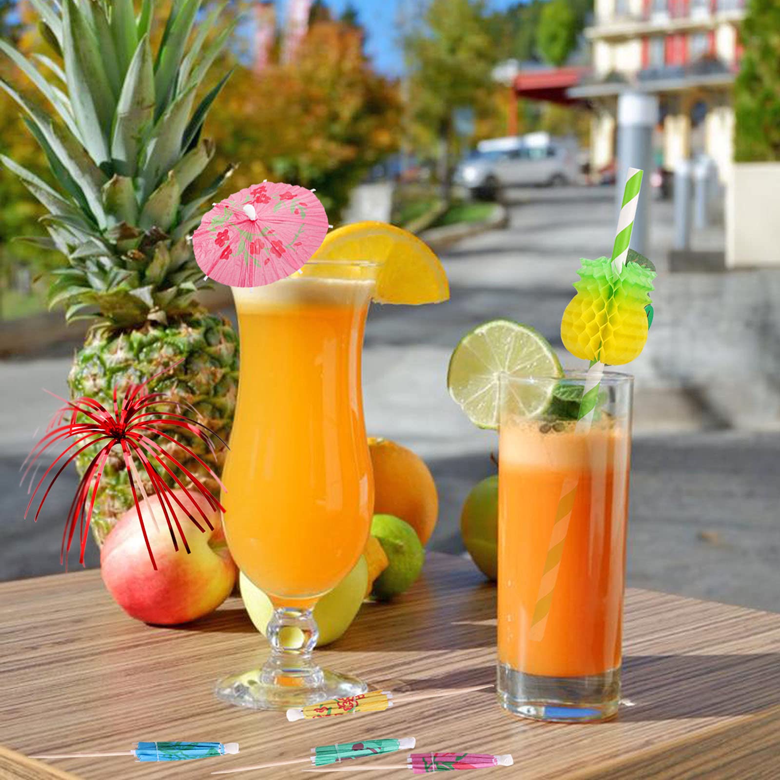 howaf-cocktail-deko-party-set-150-teile-papier-strohhalme-schirmchen image 5