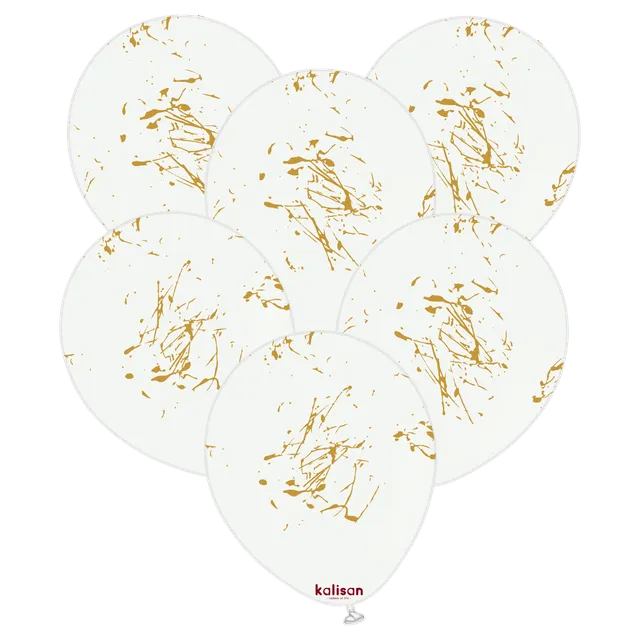 kalisan-party-theme-splatter-gold-luftballon-12-25-st-ck-wei image 1