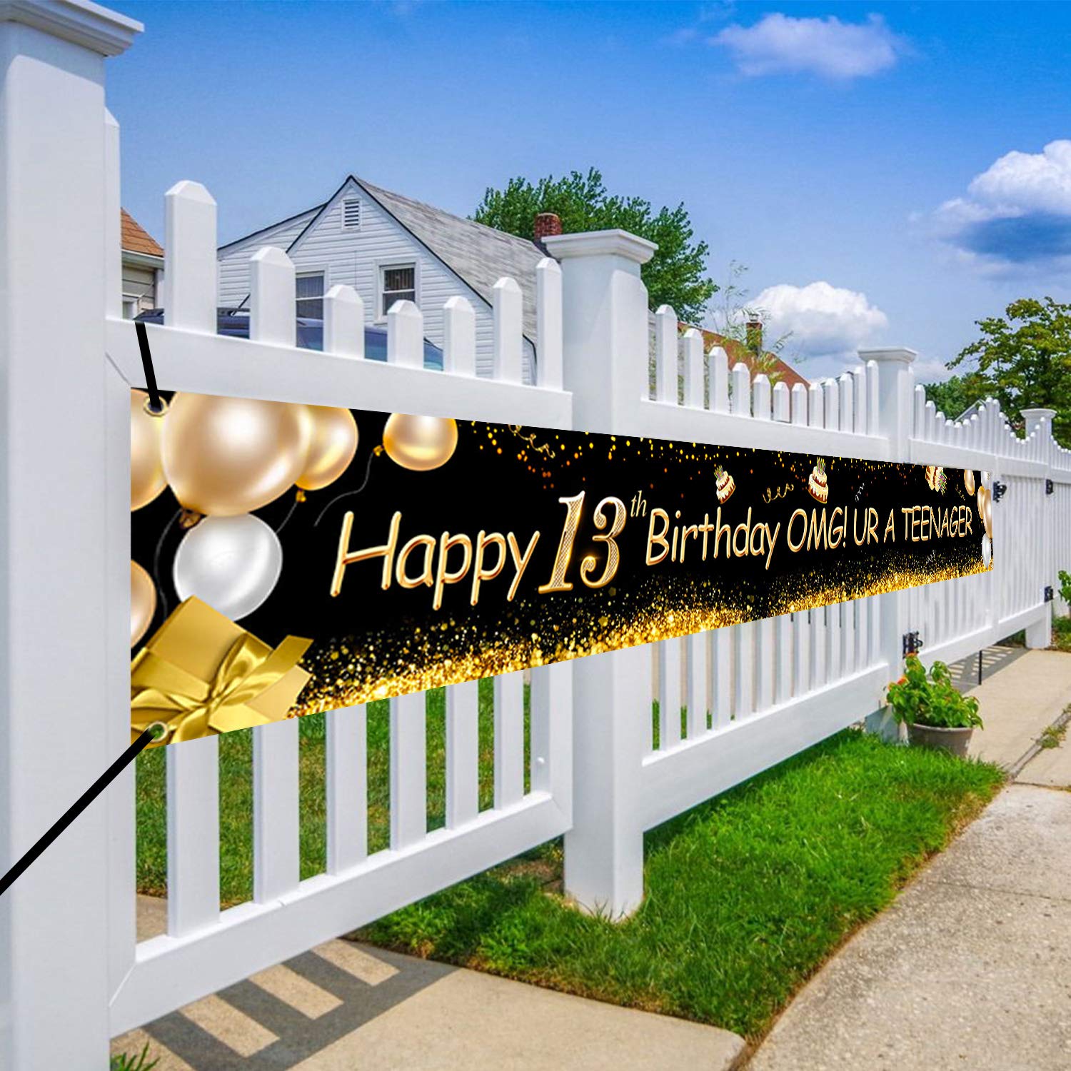 howaf-13-geburtstag-banner-stoff-schwarz-gold-274-cm image 8