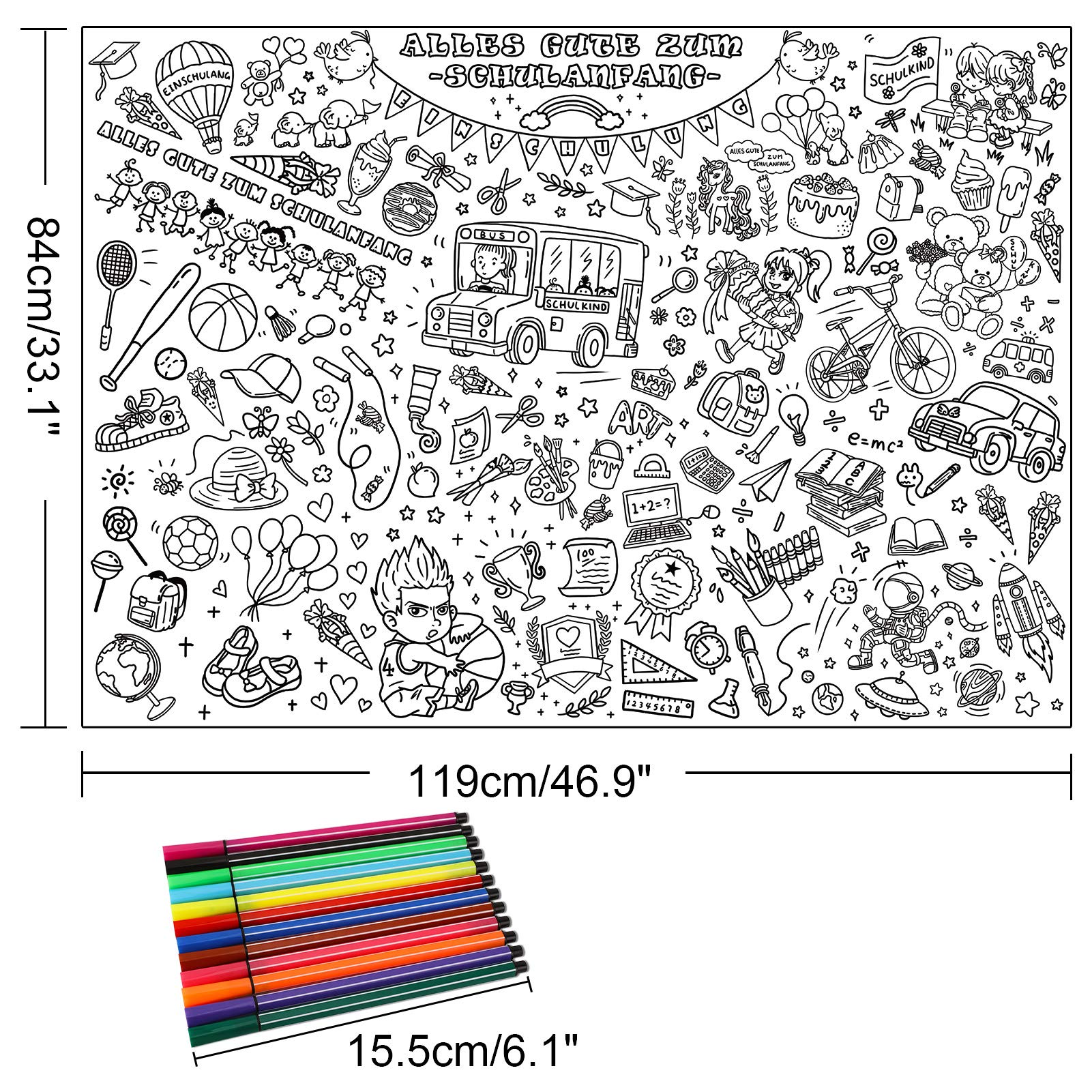 howaf-ausmal-tischdecke-schulanfang-119x84-mit-stiften image 2