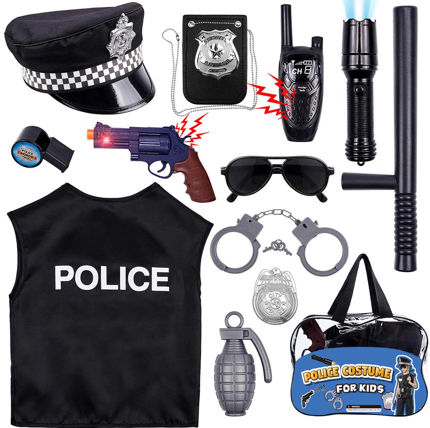 tacobear-costume-polizei-kost-m-kinder-mit-weste-zubeh-r image 2