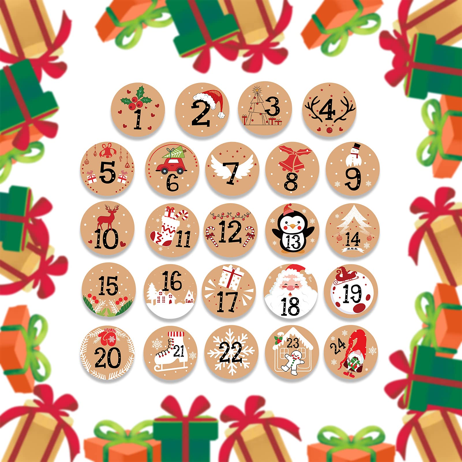howaf-adventskalender-aufkleber-zahlen-1-24-192-st-ck-kraft image 4