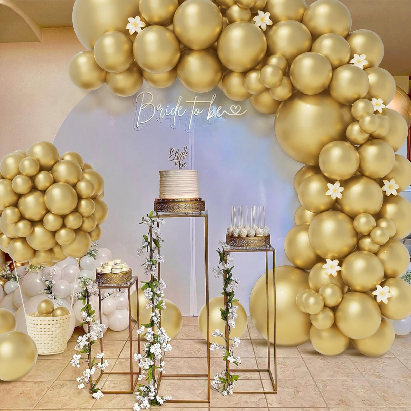 qifu-ballon-girlande-gold-102-tlg-luftballon-set-geburtstag image 3